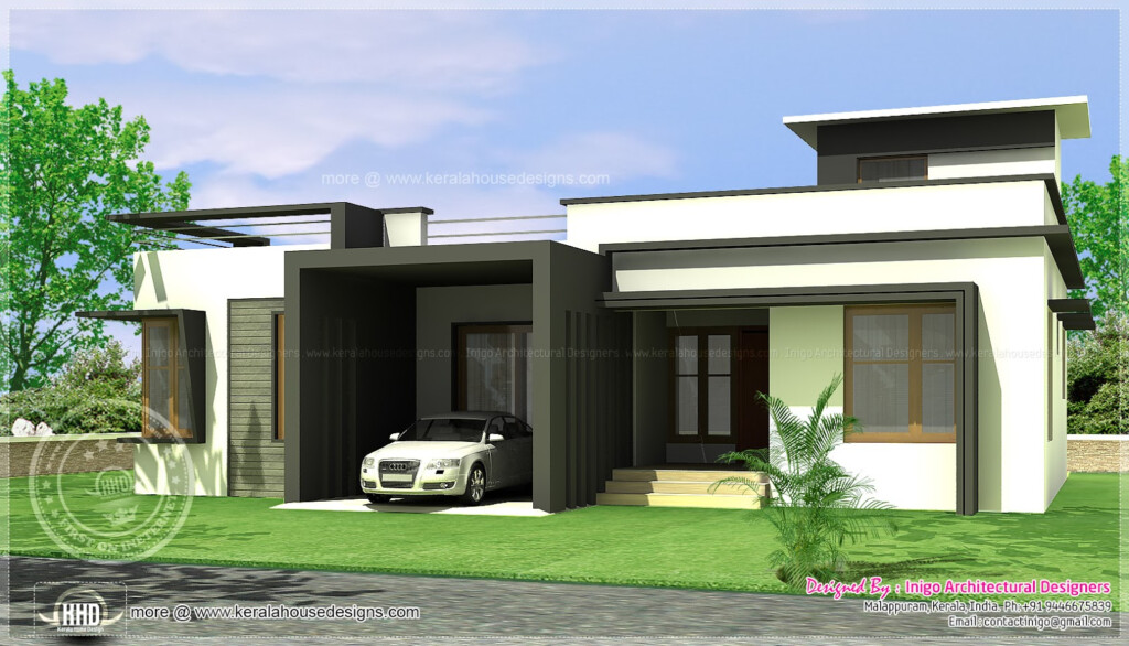 3 Bed Room Contemporary 1050 Sq ft House Kerala Home Design And Floor  - 1050 SQ FT House Plans India