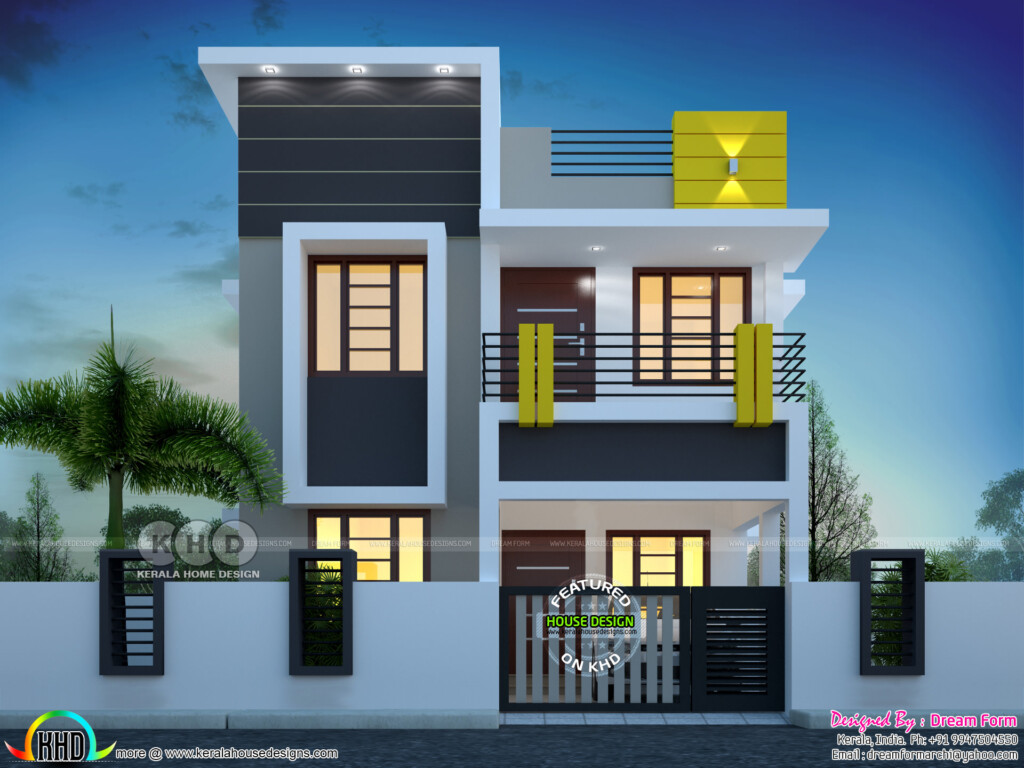 3 Bedroom 1400 Sq ft Cute Budget Home Design Kerala Home Design And  - 1400 SQ FT House Plans 3 Bedroom Garage Fireplace