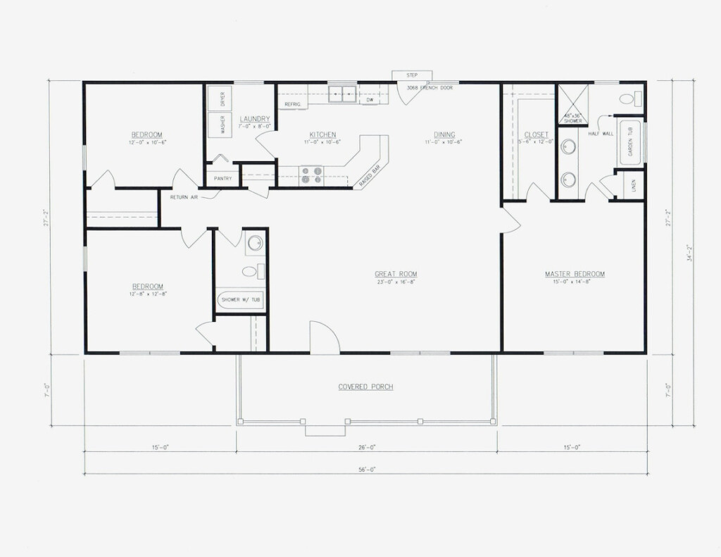 3 Bedroom 2 Bath House Plan Floor Plan Great Layout 1500 Sq Ft The  - 3 Bedroom House Plan 1500 SQ FT