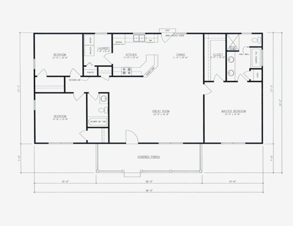 3 Bedroom 2 Bath House Plan Floor Plan Great Layout 1500 Sq Ft The  - 1500 SQ FT House Plans One Level