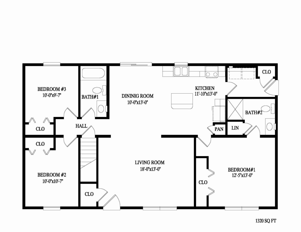 3 Br Ranch Floor Plans Floorplans click - 1960S 3 Br Ranch House Plan 1716 SQ FT