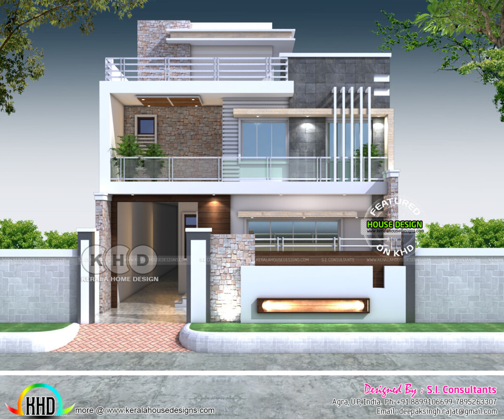 3400 Sq ft Contemporary Style 7 Bedroom House Plan Kerala Home Design  - 3400 SQ FT House Plans In India