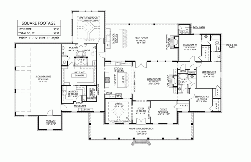 3500 Sq Ft Ranch House Floor Plans Viewfloor co - 3500 SQ FT Two Story House Floor Plans