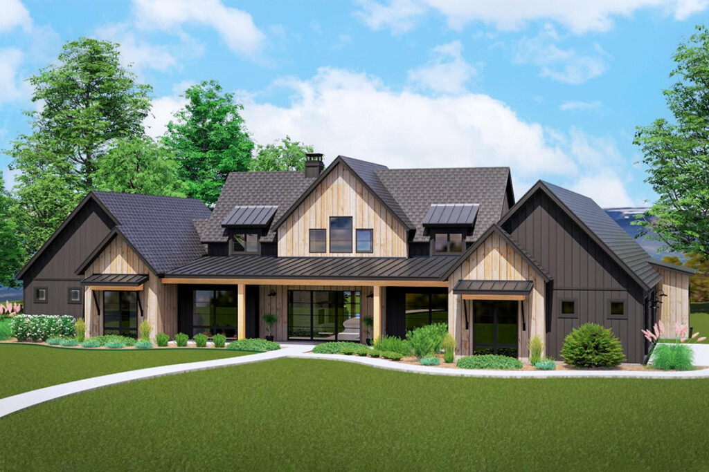 4 Bed Rustic Modern Farmhouse Plan Under 3700 Square Feet 818047JSS  - 3700 SQ FT House Plans