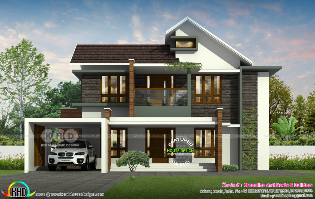 4 Bedroom 2500 Sq ft Modern Contemporary House Kerala Home Design  - 2500 SQ FT Modern House Plans