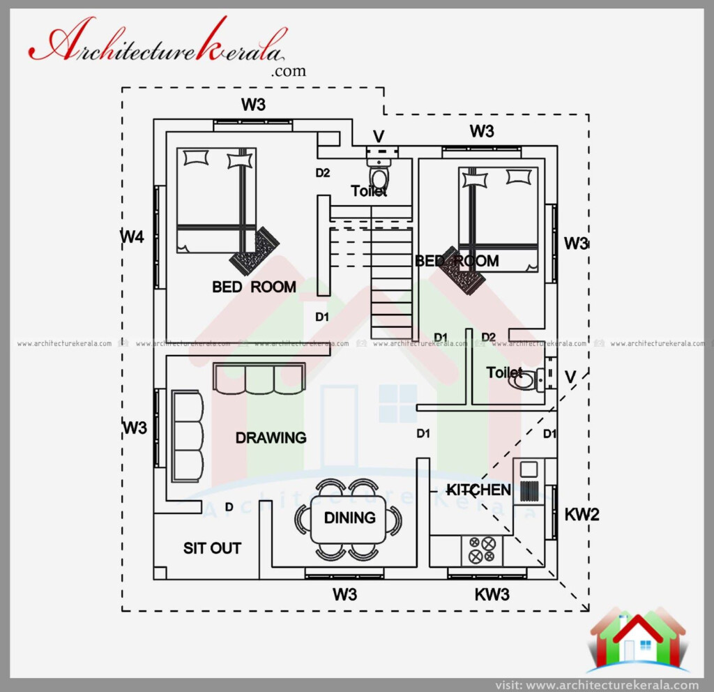 400 Sq Ft House Plans 2 Bedrooms Bungalow Style House Plan 2 Beds 2  - 400 SQ FT 2Bhk House Plans