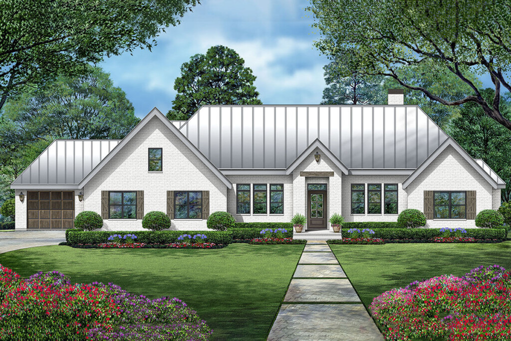 4000 Square Foot 4 Bed House Plan With 1200 Square Foot 3 Car Garage  - 4000 SQ FT House Plans With Garden