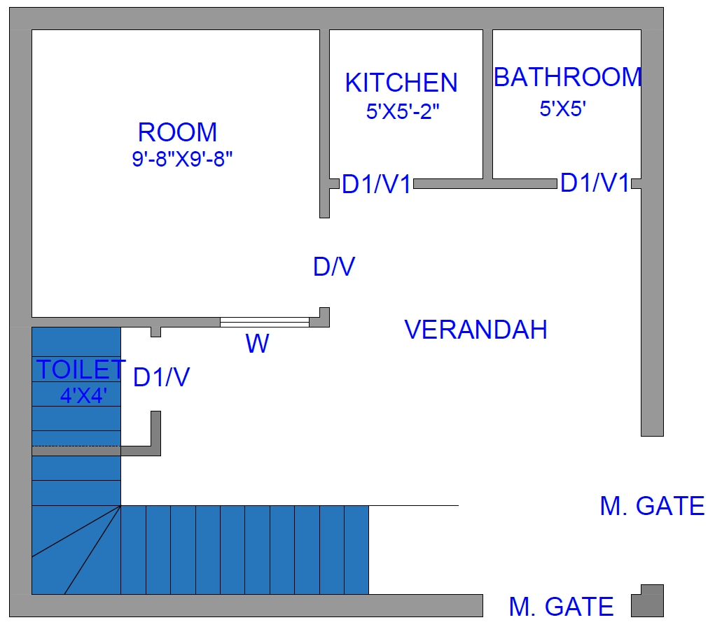 450 SQFT SOUTH FACING 1BHK HOUSE PLAN CAD Files DWG Files Plans And  - 450 SQ FT House Plans