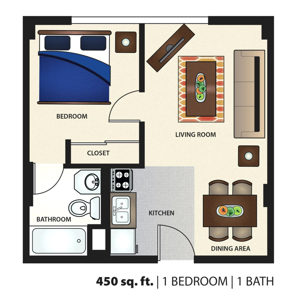 450 Square Feet House Plan Omahdesignku - 450 SQ FT House Plans With 1 Bedroom