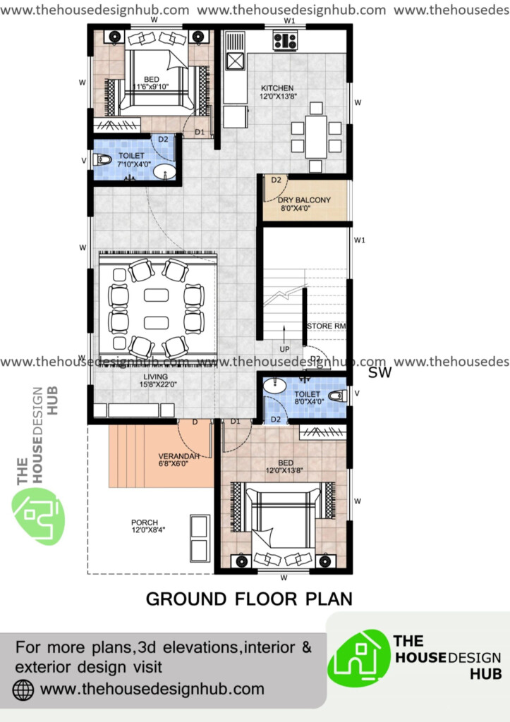 500 Sq Ft House Plans 2 Bedroom Indian Style In 2022 House Plan With  - 500 SQ FT House Plans In Tamilnadu