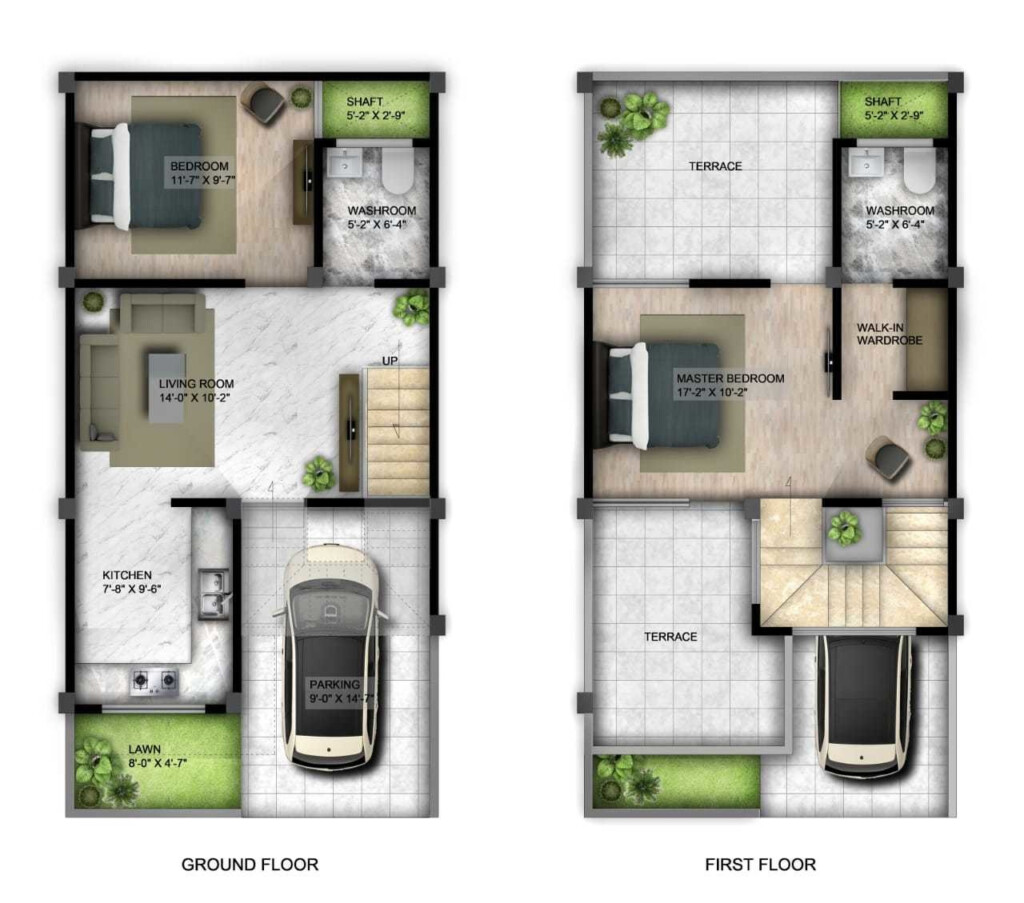 540 Sq Ft 2 BHK 1T Villa For Sale In Sundaram Construction Eco City  - 540 SQ FT House Plan In India