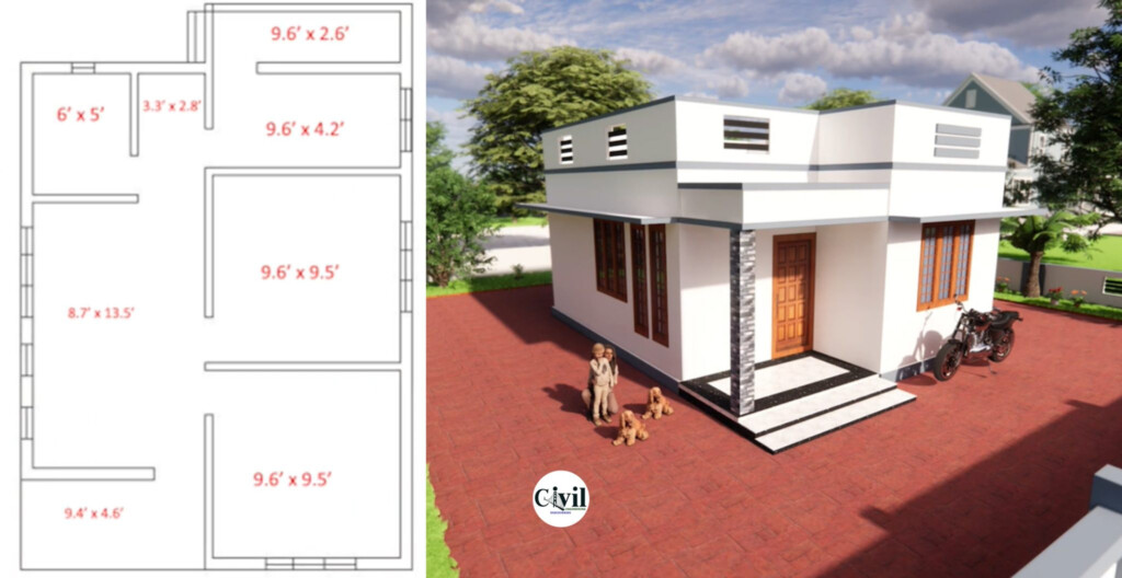 550 Sq Ft 2BHK Modern House Design And Free Plan Engineering Discoveries - 550 SQ FT House Plans