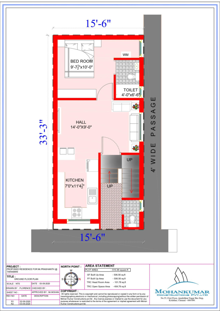 550 Sq Ft House Plan Design Mohankumar Construction Best  - 550 SQ FT House Plans In India