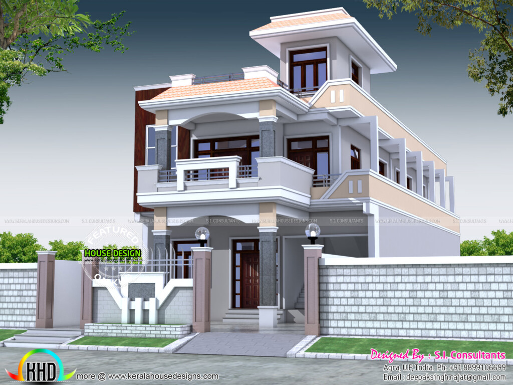 6 Bedroom 3400 Sq ft Decorative Home Plan Kerala Home Design And  - 3400 SQ FT House Plans In India