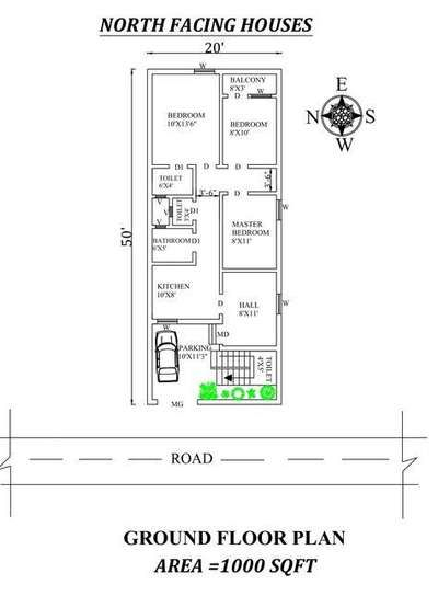 60 Inspiring 1100 Sq Ft House Plan With Car Parking Voted By The  - 1100 SQ FT House Plans With Car Parking