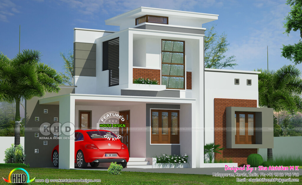 740 Sq ft 2 Bedroom Modern Double Storied Home Kerala Home Design And  - 740 SQ FT House Plan