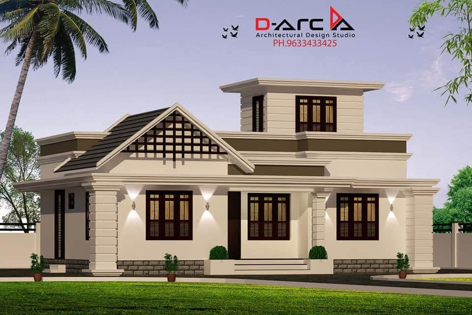 740 Sq Ft 2BHK Modern House At 4 Cent Plot Free Plan 12 Lacks Home  - 740 SQ FT House Plan