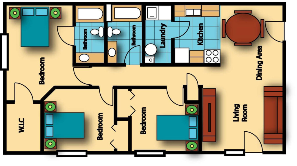 800 Sq Ft House Plans 3 Bedroom 3d Noconexpress - 800 SQ FT House Plans 3 Bedroom 3D