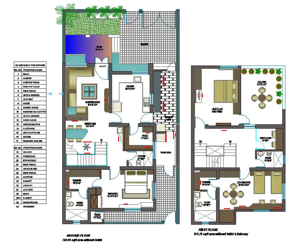 800 SQ FT House Plans 3 Bedroom Design AutoCAD File Cadbull - 3 Bhk House Plan In 800 SQ FT