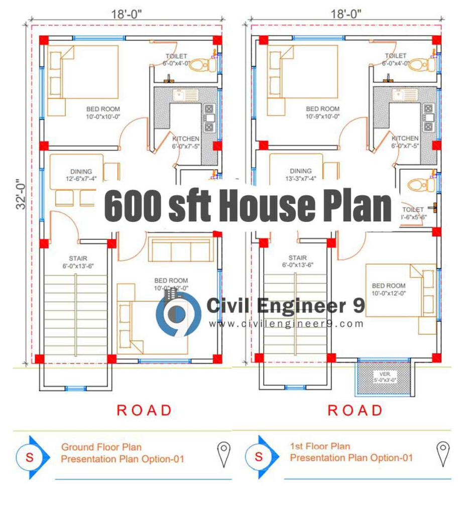 800 To 600 Sqft House Plan Download In AutoCAD - House Plan In 600 SQ FT