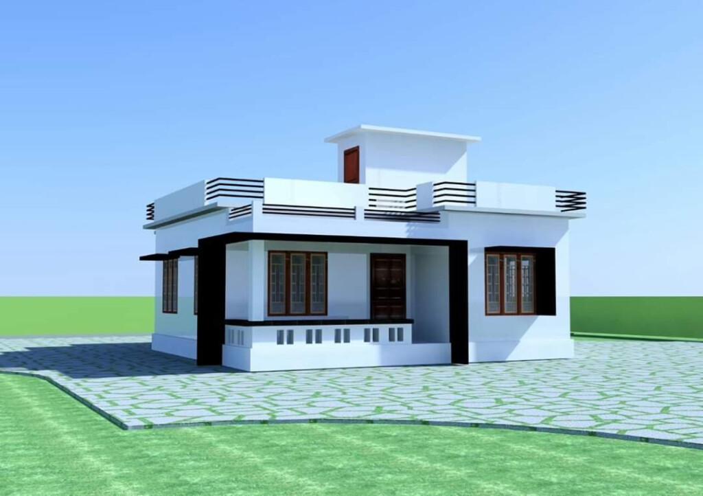 900 Sq Ft 2 Bedroom Single Floor Low Budget Modern House And Plan  - 900 SQ FT Single Floor House Plans