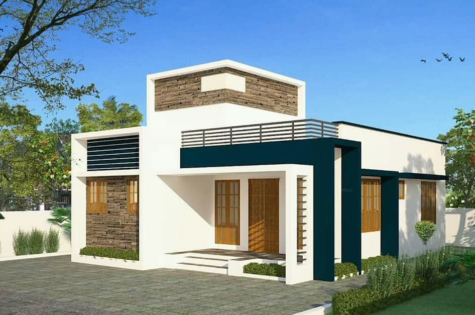 900 Sq Ft 2BHK Single Storey Modern And Simple House And Free Plan  - Individual House Plans For 900 SQ FT