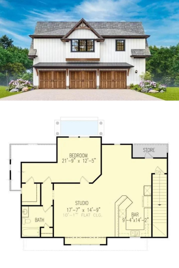 900 Sq Ft Craftsman Style House Plan With 1 Bedroom Garage Apartment  - 900 SQ FT Craftsman House Plans