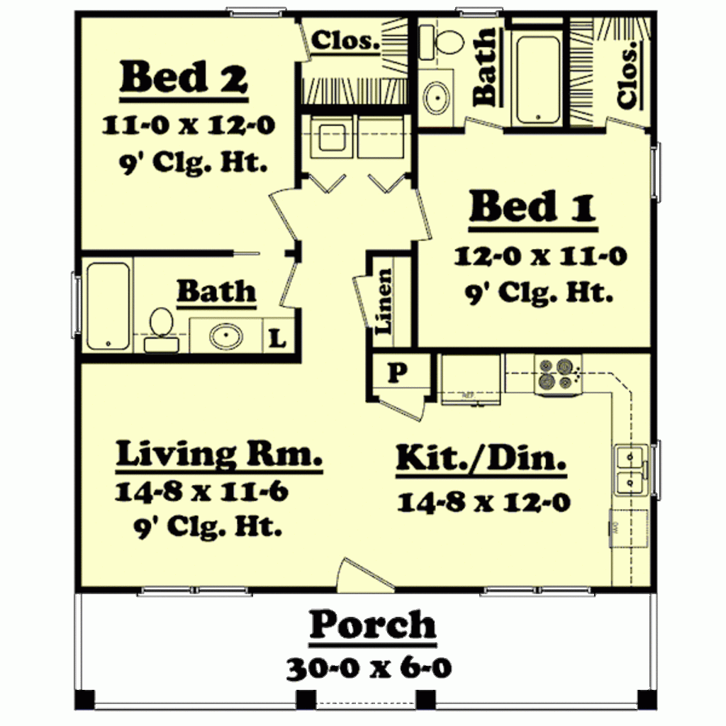 900 Sq Ft House Plans 2 Bedroom 2 Bath Bedroom Poster - 900 SQ FT House Plans 2 Bedroom 2 Bath