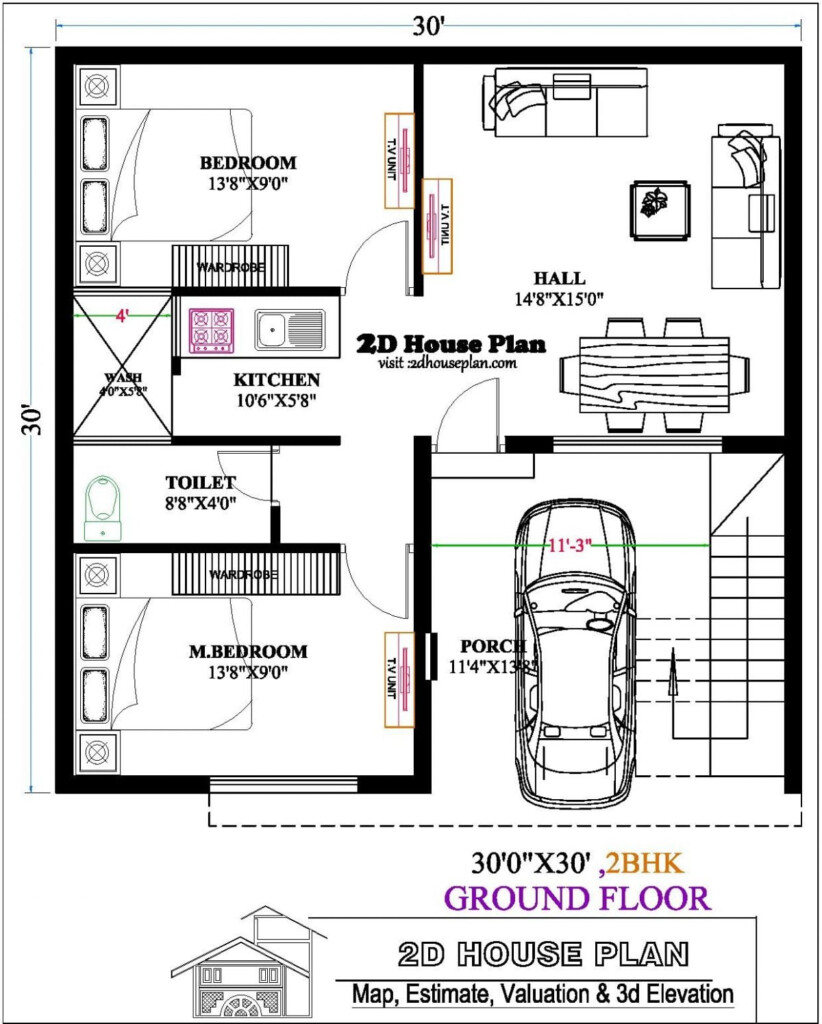 900 Sq Ft House Plans 2 Bedroom Best 2 30 X30 House Plans - 900 SQ FT House Plans With Loft