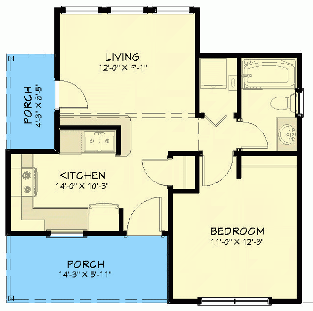 Adu Floor Plans 500 Sq Ft Home Alqu - House Plan 500 SQ FT