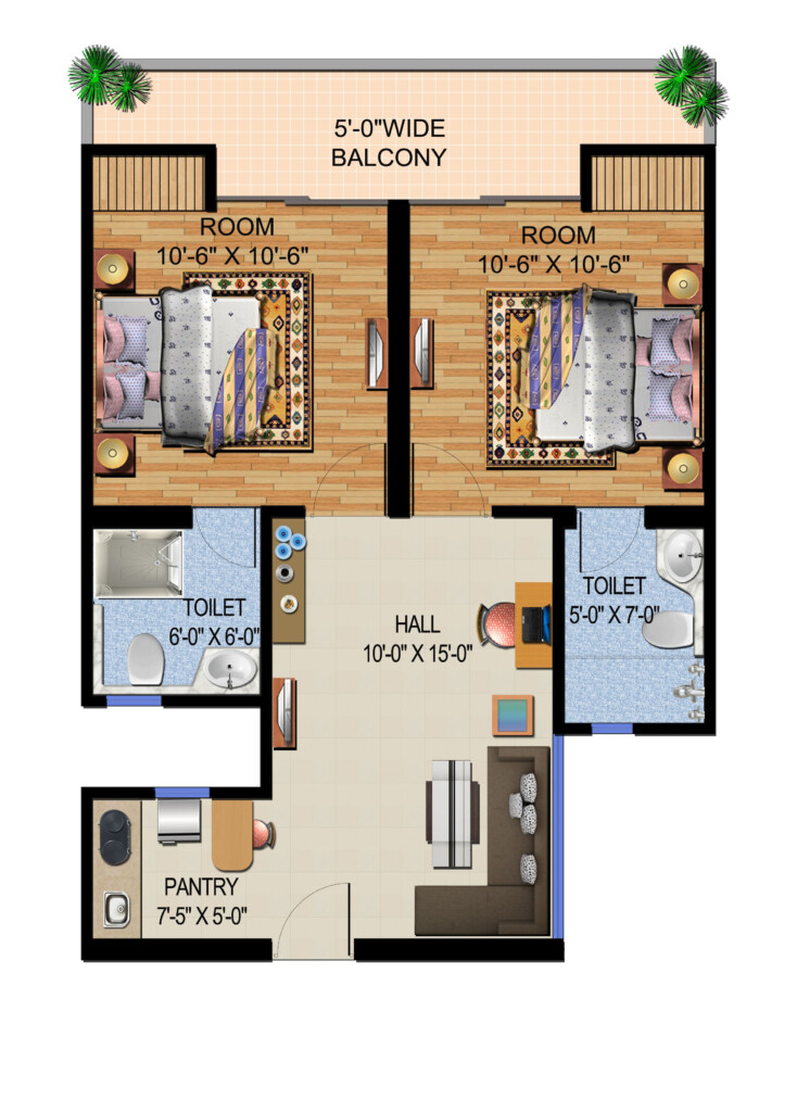 Ajnara Vice Royale Studio Floor Plan 955 Sq ft Studio Floor Plans  - 955 SQ FT House Plan