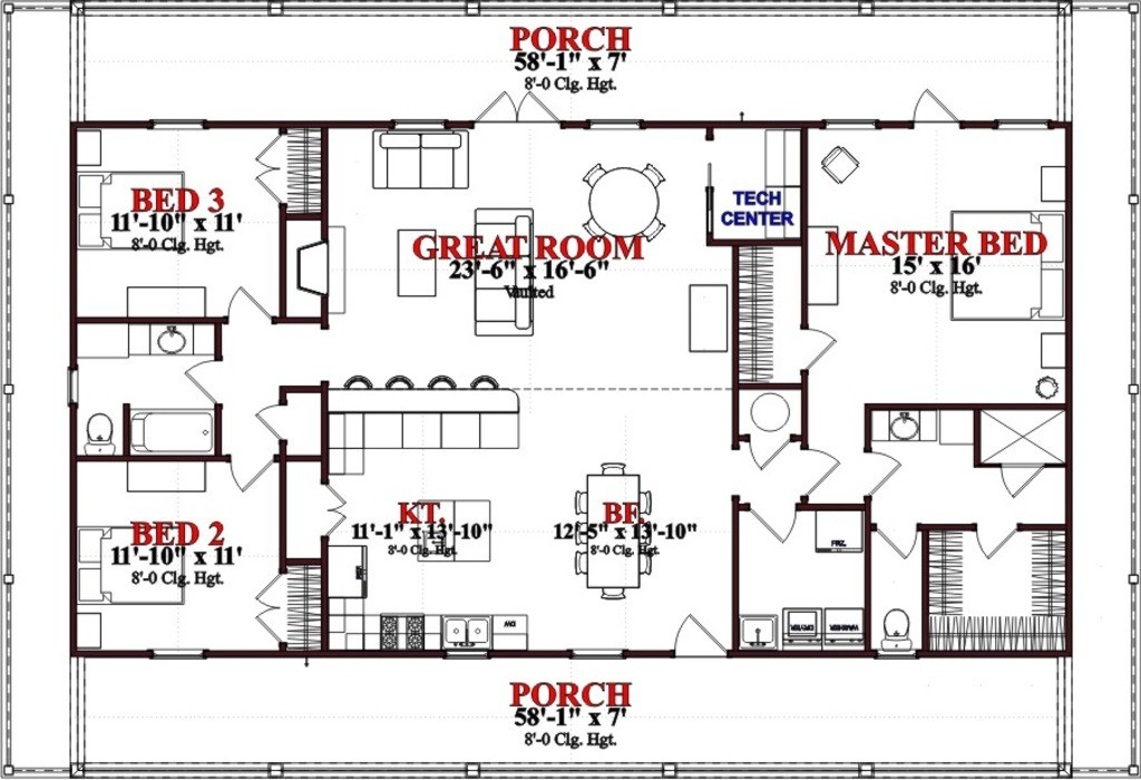 Beautiful 1800 Sq Ft Ranch House Plans New Home Plans Design - 1800 SQ FT House Plans With Garage