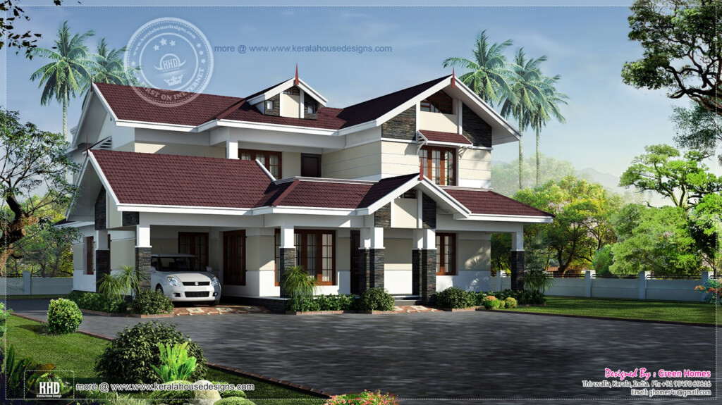 Beautiful 2700 Square Feet Villa House Plans Designs - 2700 SQ FT House Plans