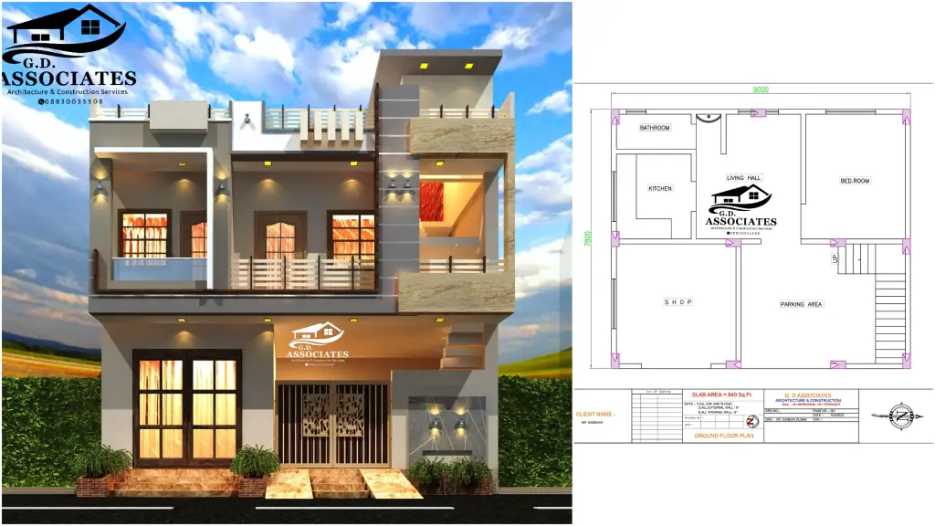 Best 1000 Sqft 3 Bedroom House Plans With Shop And Car Parking - 3 Bedroom House Plans 1000 SQ FT