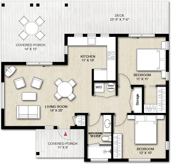 Cabin Style House Plan 2 Beds 1 Baths 880 Sq Ft Plan 924 9  - 880 SQ FT House Plans India