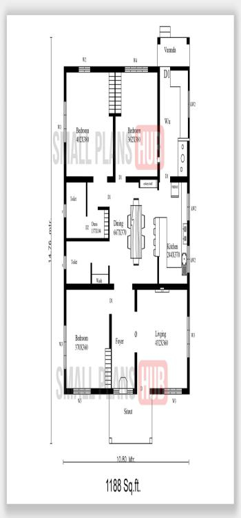 Check Out These 3 Bedroom House Plans Ideal For Modern Families - 829 SQ FT House Plans