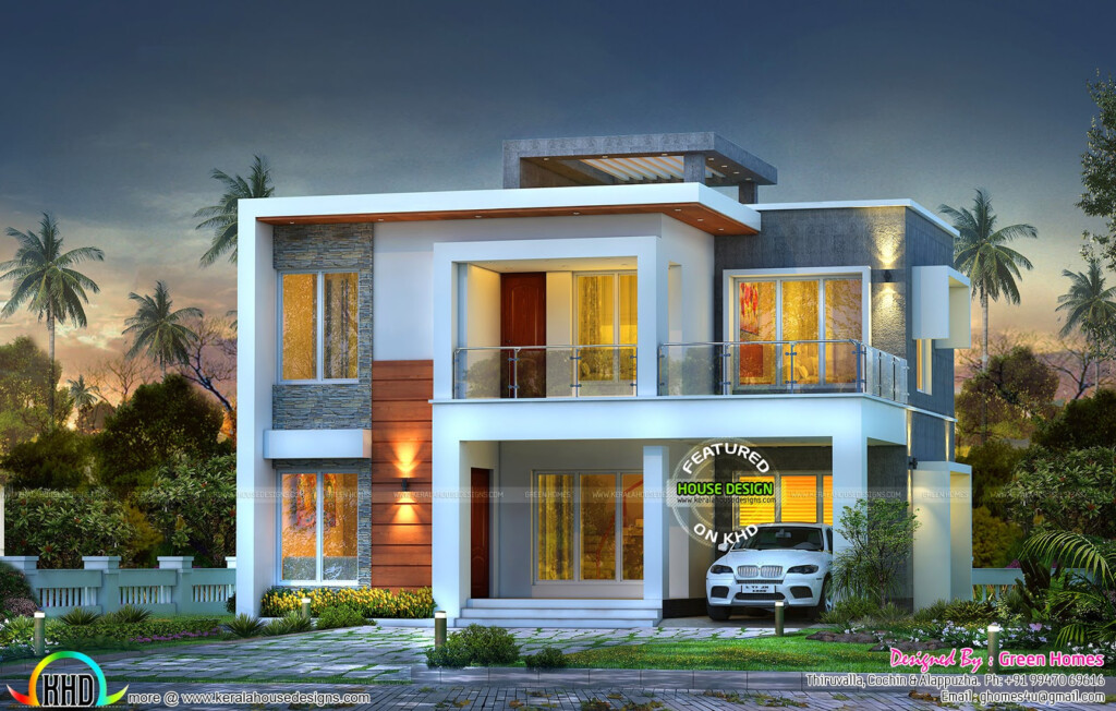 Contemporary 3 Bedroom Home 1800 Sq ft Kerala Home Design And Floor  - 1800 SQ FT Modern House Plans Kerala