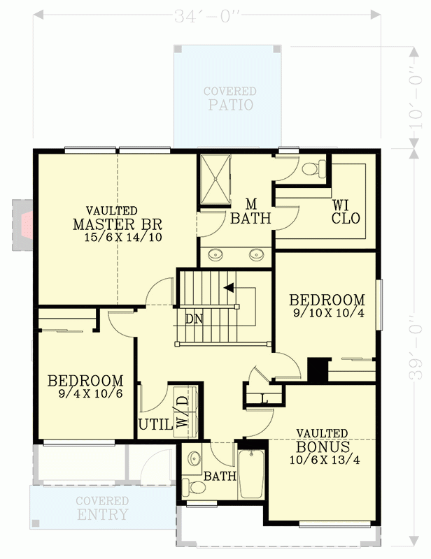 Contemporary House Plan With Den And Bonus Room Under 1900 Square Feet  - 1900 SQ FT House Plans With Bonus Room