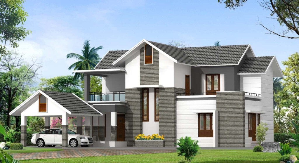 Contemporary Kerala House Plan At 2000 Sq ft - Kerala Style House Plans Within 2000 SQ FT