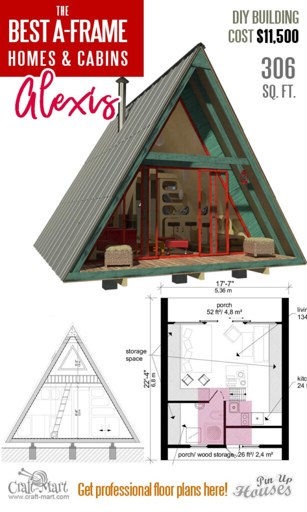 Cool A frame Tiny House Plans plus Tiny Cabins And Sheds Craft Mart - 500 SQ FT A Frame House Plans