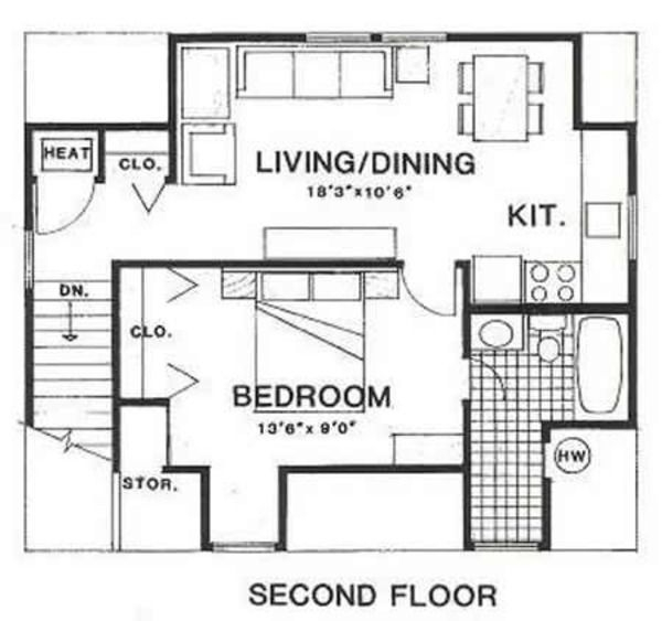 Country Style House Plan 1 Beds 1 Baths 450 Sq Ft Plan 116 229  - 450 SQ FT House Plans