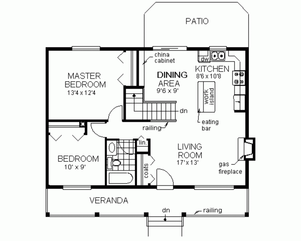 Country Style House Plan 2 Beds 1 Baths 900 Sq Ft Plan 18 1027  - 800 900 SQ FT House Plans