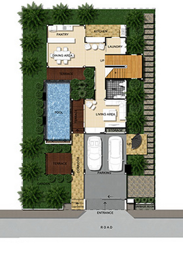 Double Story Stylish House Plan For 3600 Square Feet Acha Homes - 3600 SQ FT House Plans Pakistan