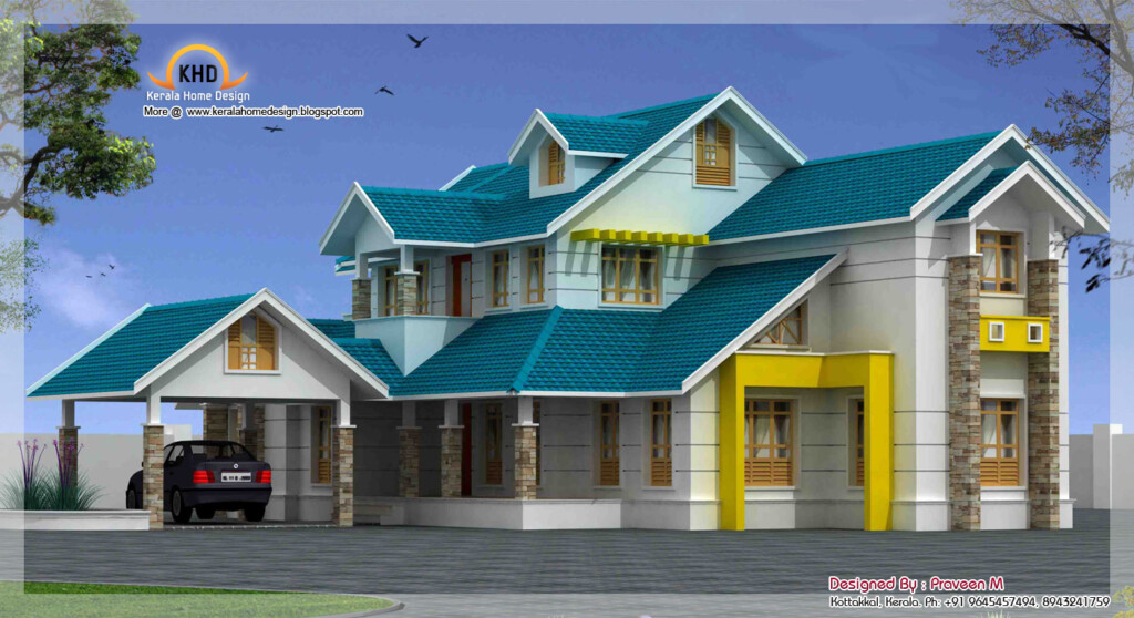 Duplex House Elevation 4000 Sq Ft Kerala Home Design And Floor Plans - 4000 SQ FT Duplex House Plans India