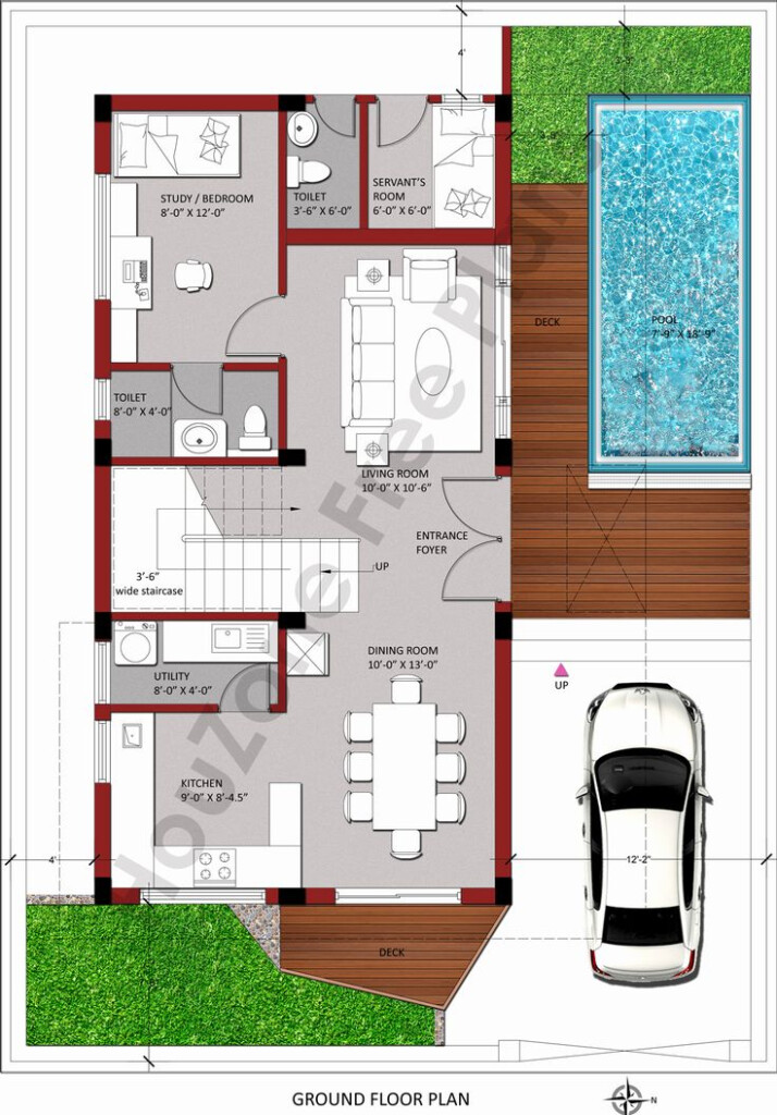 Duplex House Plans In 200 Sq Yards East Facing Beautiful Ground Floor  - 200 SQ FT House Plan And Elevation