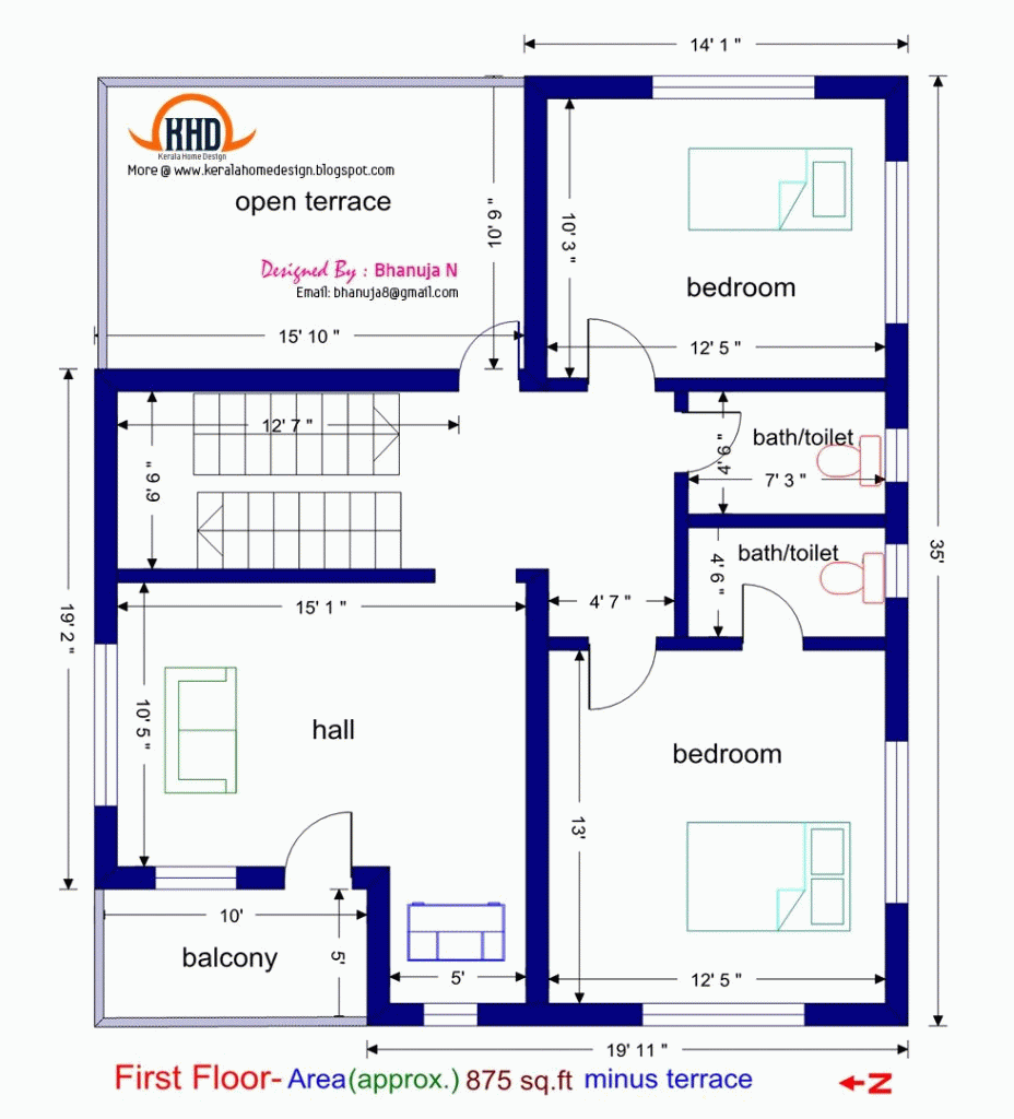 Elegant 2 Bedroom House Plans Kerala Style 1200 Sq Feet New Home  - 2 Bedroom House Plans 1200 SQ FT Indian Style