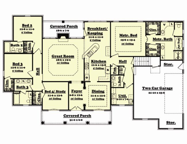 Exploring 4 Bedroom House Plans Under 2000 Sq Ft House Plans - 4 Bedroom House Plans Under 2000 SQ FT