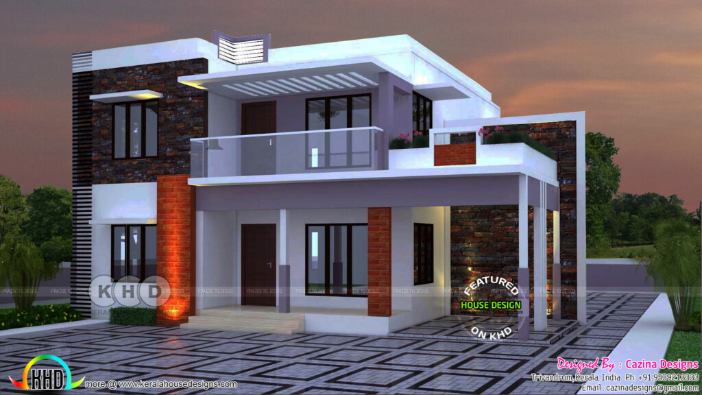 Flat Roof 2400 Sq ft 4 Bedroom Home Kerala Home Design And Floor  - 2400 SQ FT House Plans Kerala