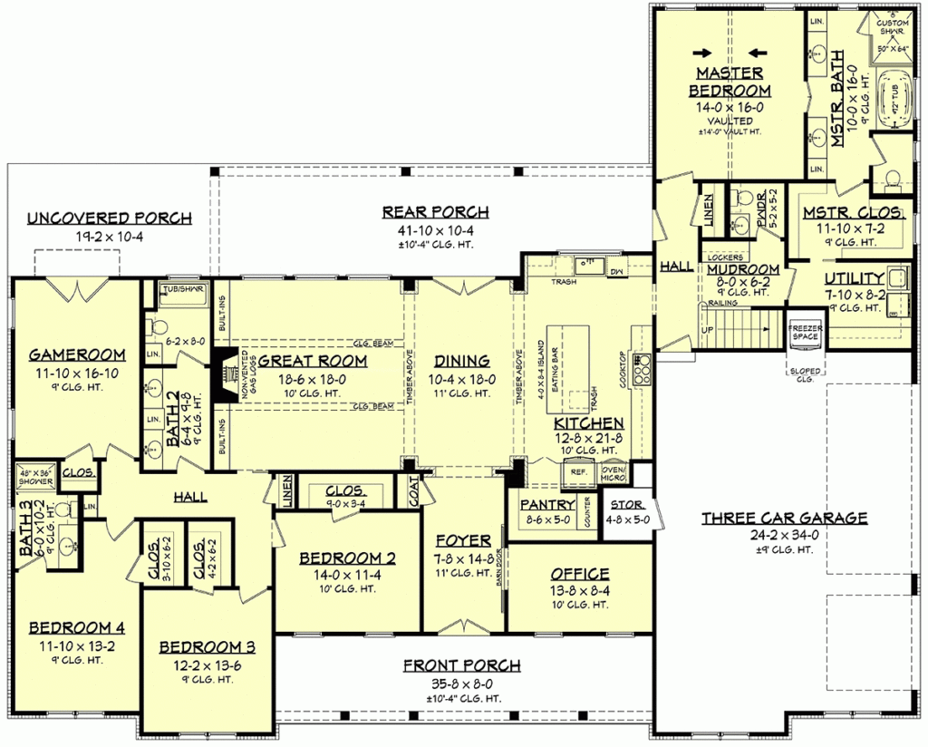 Floor Plans For 4 Bedroom Home Www resnooze - 1373 SQ FT 4 Bedroom 2 Bath House Floor Plans