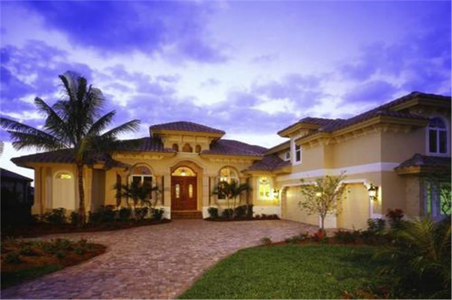 Florida Style Mediterranean Home With 3 Bdrms 4000 Sq Ft House  - 4000 SQ FT House Plans With Garden